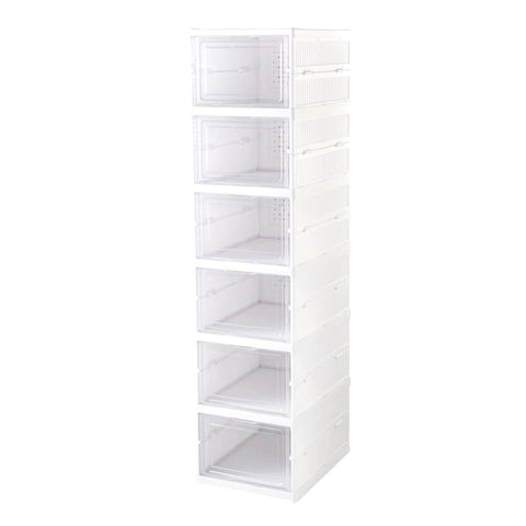 6-Layer Stackable Foldable Storage Organizer Cart for Clothes, Kitchen, Closet & Bathroom
