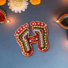 Decorative Laxmi Charan Paduka Sticker Set (Pack of 2 Pc)